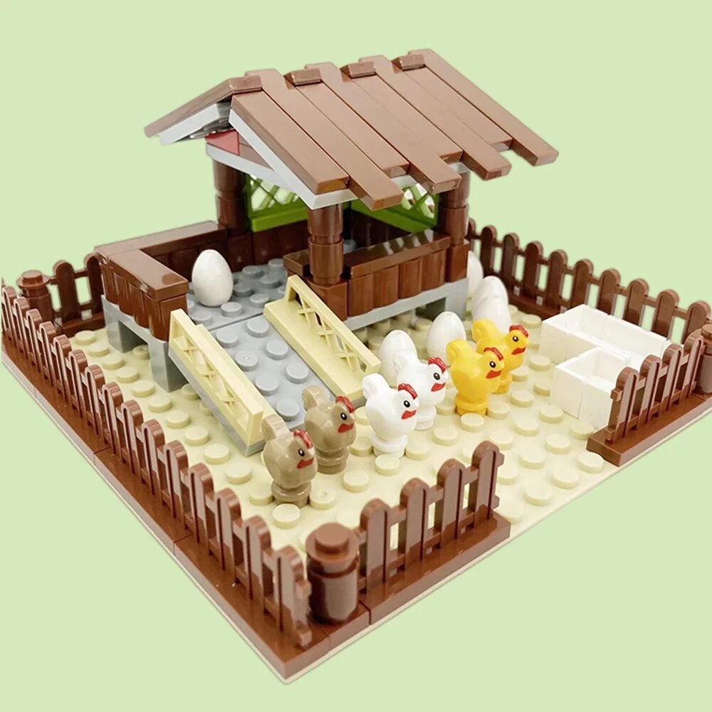 Urban Farming For Kids - Nieuwe MOC Kippenhok Model Bouwstenen, Bouwstenen