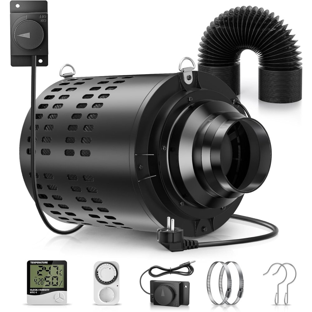 Carbon Filter Inline - 110mm/4.3Inch Afzuigventilator Inline Fan Duct Extractor
